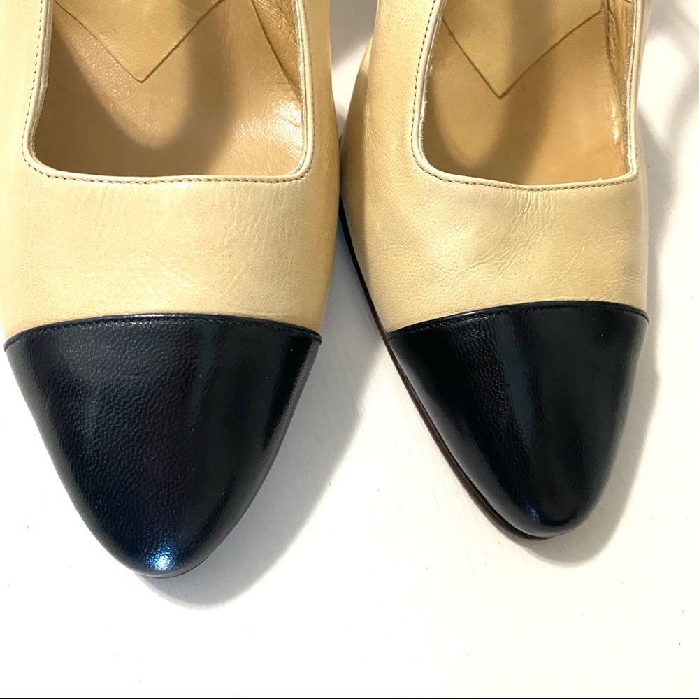Cap-toe Genuine Leather Lady Continental Heels - Picture 4 of 12